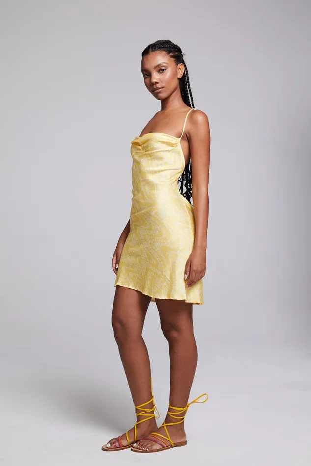 Womens Dresses Chaser Brand Positano Lemon Zest Slip Dress