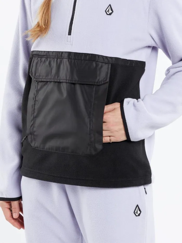 Womens Hoodies and Sweatshirts Volcom Polar Fleece 12 Zip 8211 Lilac Ash