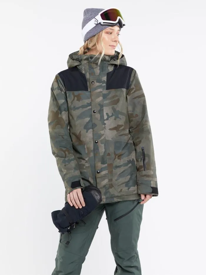 Womens Jackets Volcom Ell Insulated GoreTex Jacket 8211 Cloudwash Camo