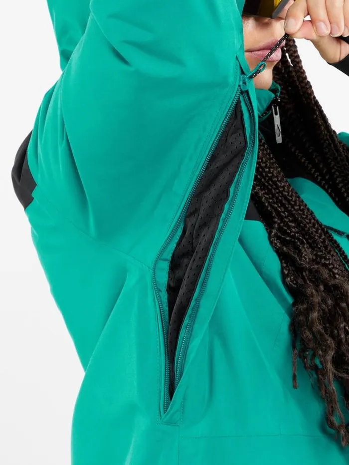 Womens Jackets Volcom Fern Insulated Gore Pullover 8211 Vibrant Green