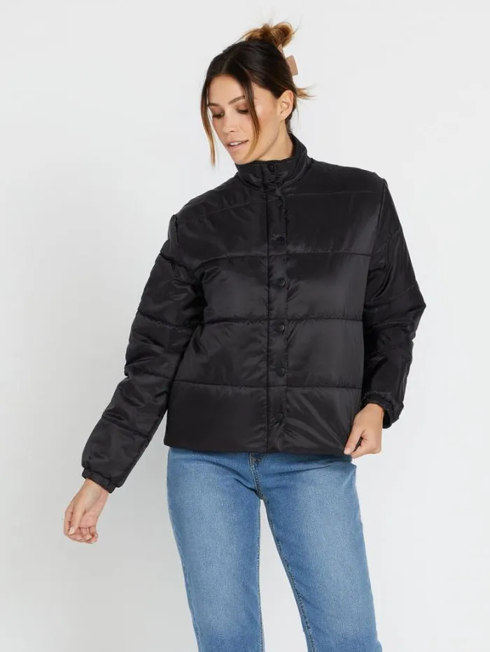Womens Jackets Volcom Not Enuff Puff Jacket 8211 Black