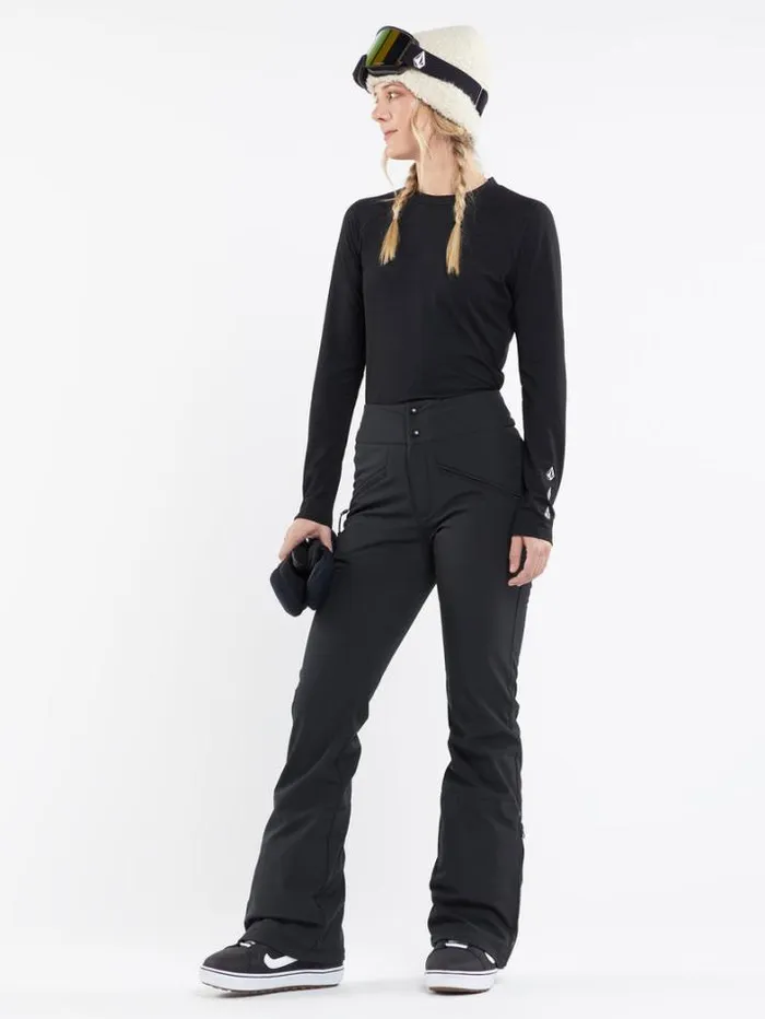 Womens Pants Volcom Battle Stretch High Rise Pants 8211 Black