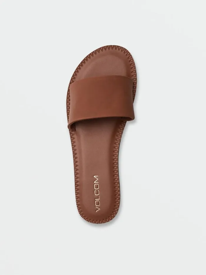 Womens Sandals Volcom Simple Slide Sandals 8211 Dark Clay