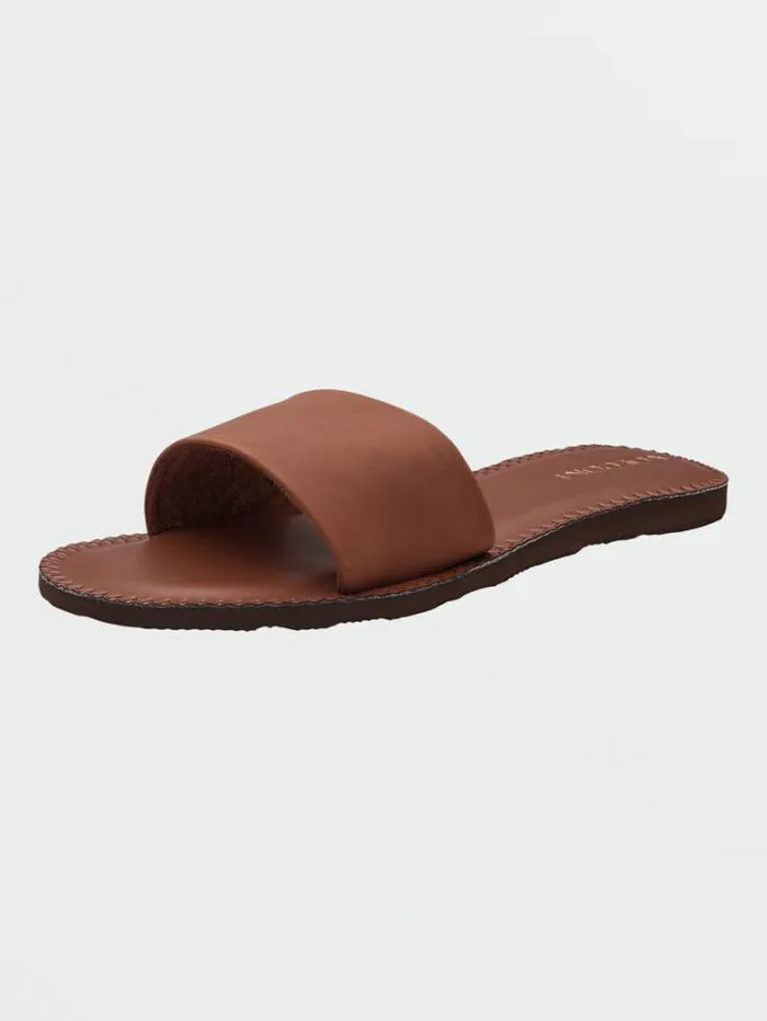 Womens Sandals Volcom Simple Slide Sandals 8211 Dark Clay