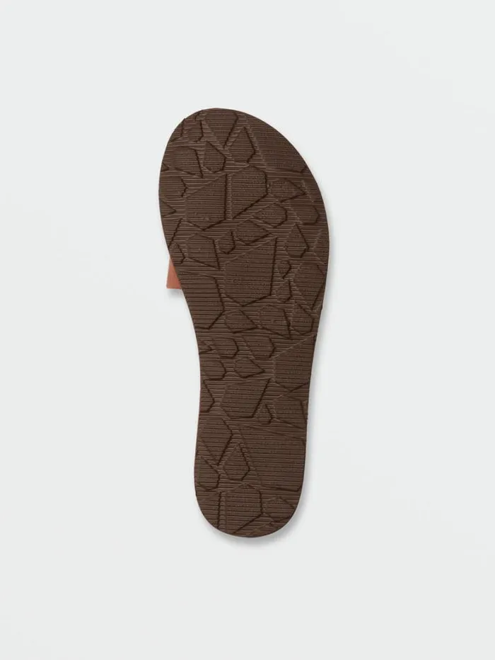 Womens Sandals Volcom Simple Slide Sandals 8211 Dark Clay