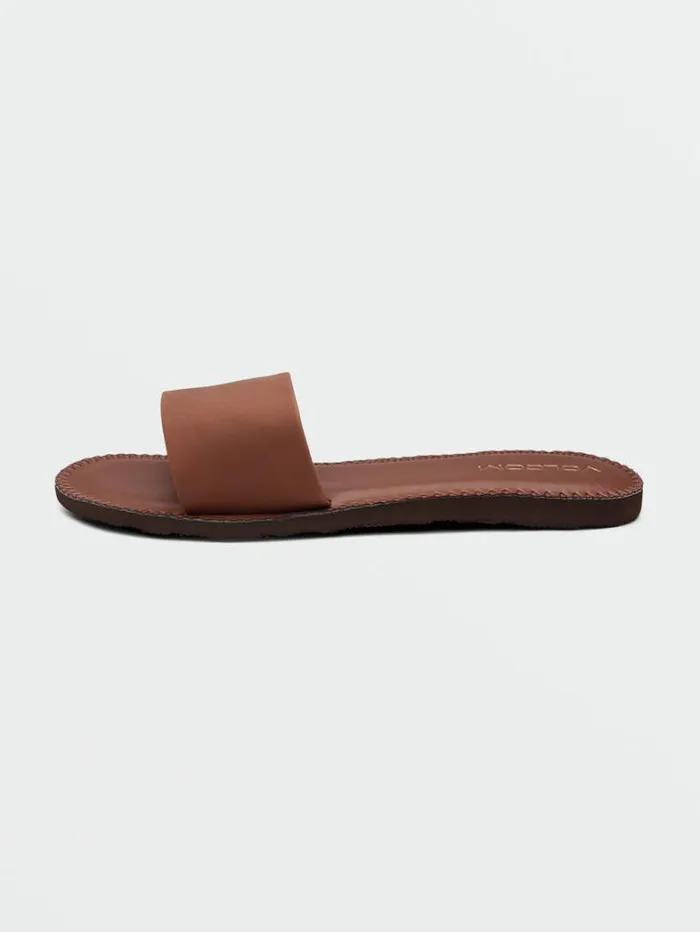 Womens Sandals Volcom Simple Slide Sandals 8211 Dark Clay