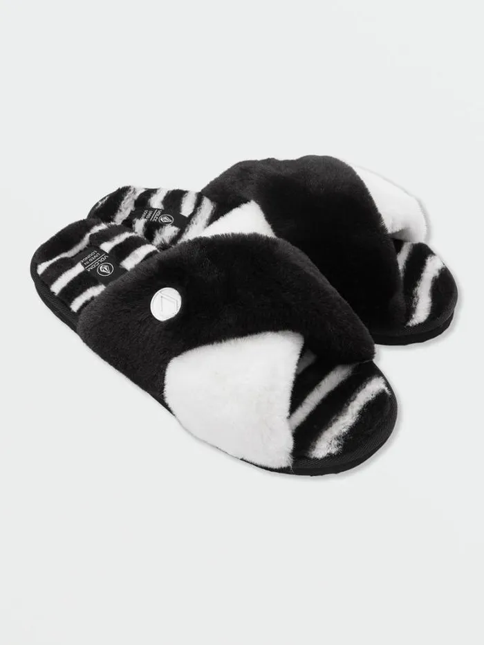 Womens Slippers Volcom Lived In Lounge Slippers 8211 Black White
