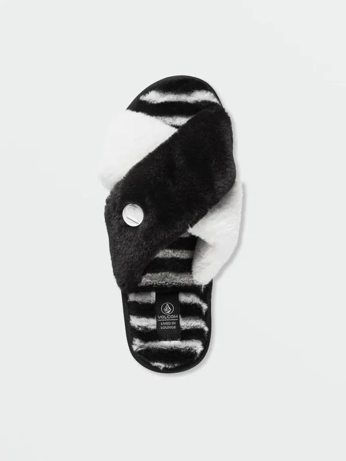 Womens Slippers Volcom Lived In Lounge Slippers 8211 Black White
