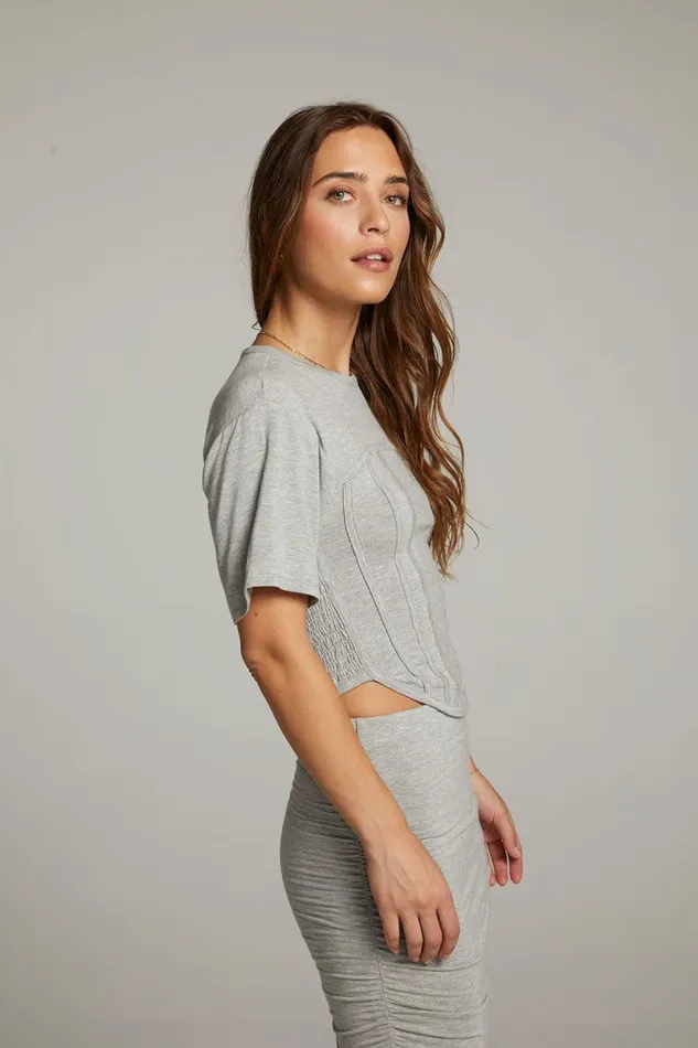 Womens Tops Chaser Brand Bayside Heather Grey Tee