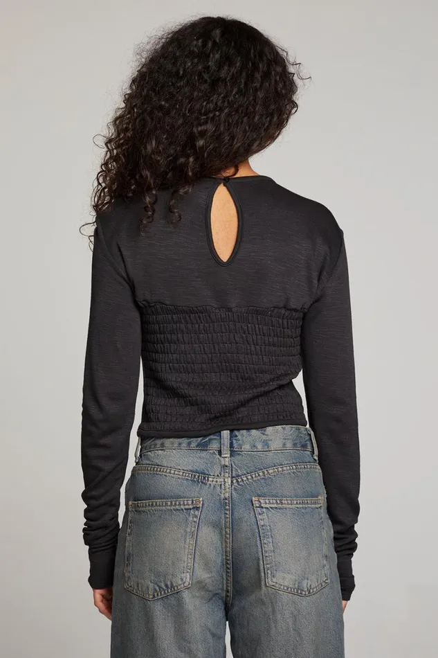Womens Tops Chaser Brand Baysidee Licorice Long Sleeve