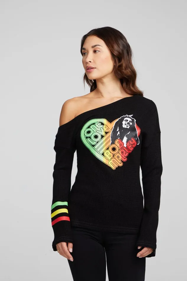 Womens Tops Chaser Brand Bob Marley One Love Long Sleeve