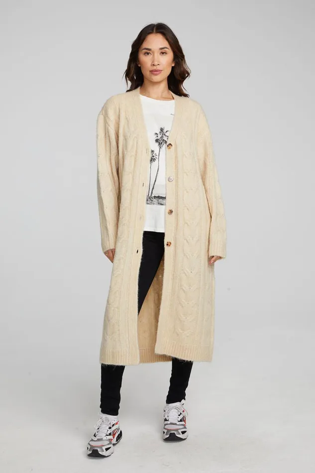 Womens Tops Chaser Brand Bridge Macaroon Long Cardigan