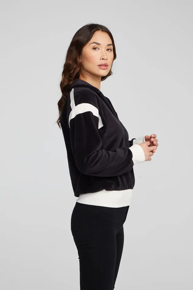 Womens Tops Chaser Brand Brooke Shadow Black Blouse
