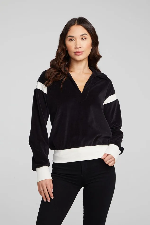 Womens Tops Chaser Brand Brooke Shadow Black Blouse