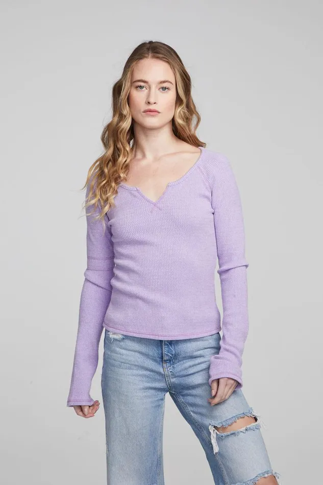Womens Tops Chaser Brand Cooper Digital Lavender Long Sleeve