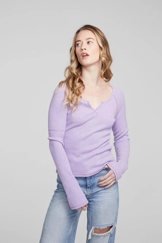 Womens Tops Chaser Brand Cooper Digital Lavender Long Sleeve