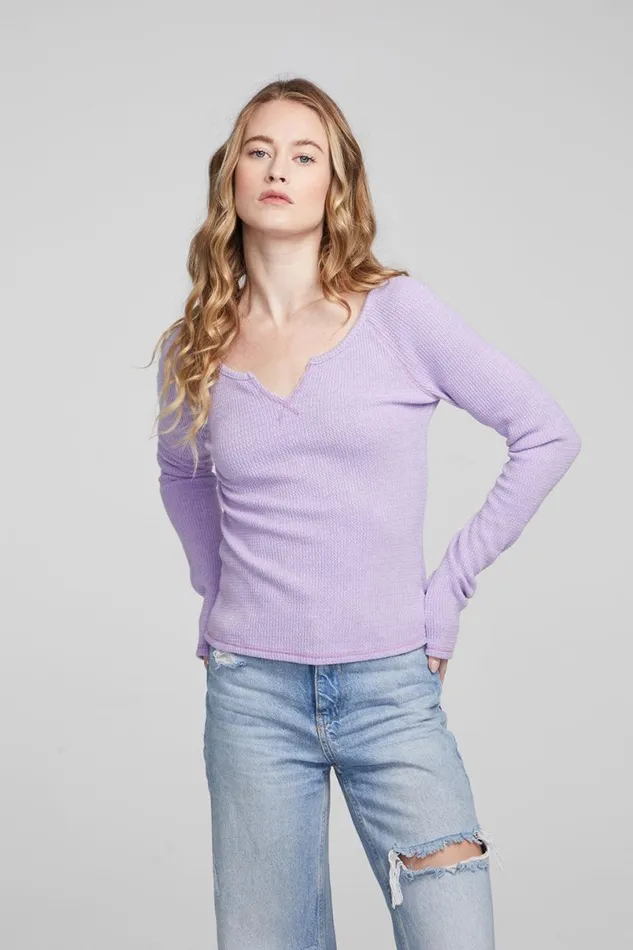 Womens Tops Chaser Brand Cooper Digital Lavender Long Sleeve