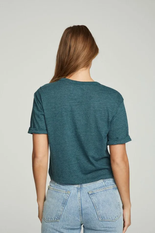 Womens Tops Chaser Brand Cropped Crew Neck Short Sleeve Tee