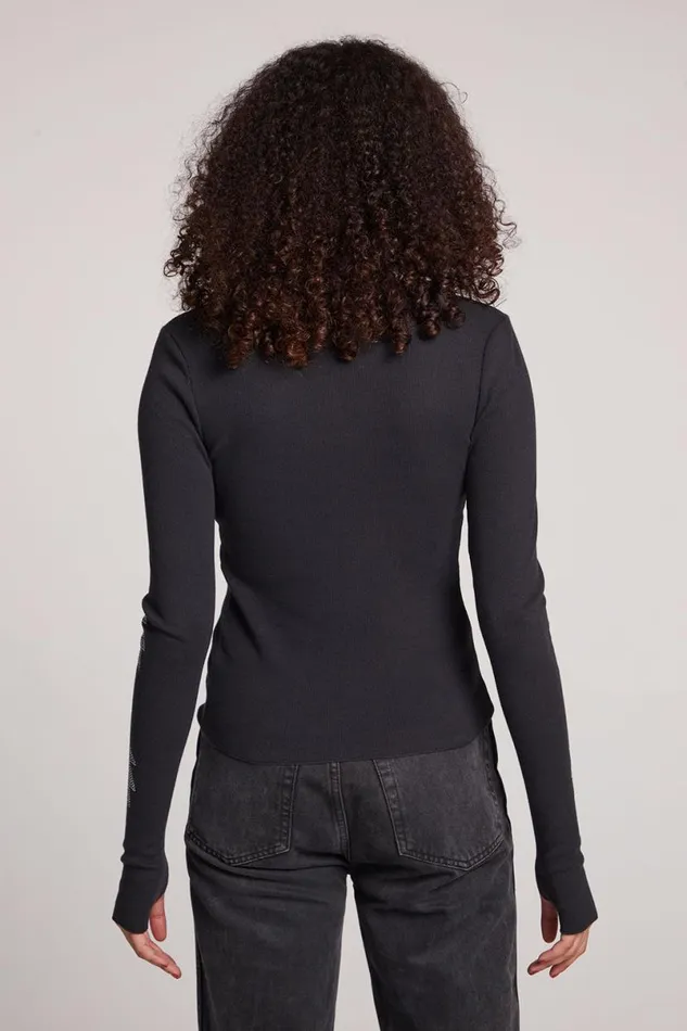Womens Tops Chaser Brand Embellished Bolts Long Sleeve