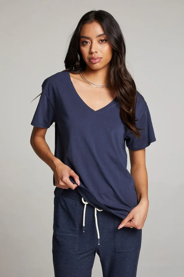 Womens Tops Chaser Brand Everyday Essential Canopy V Neck Tee