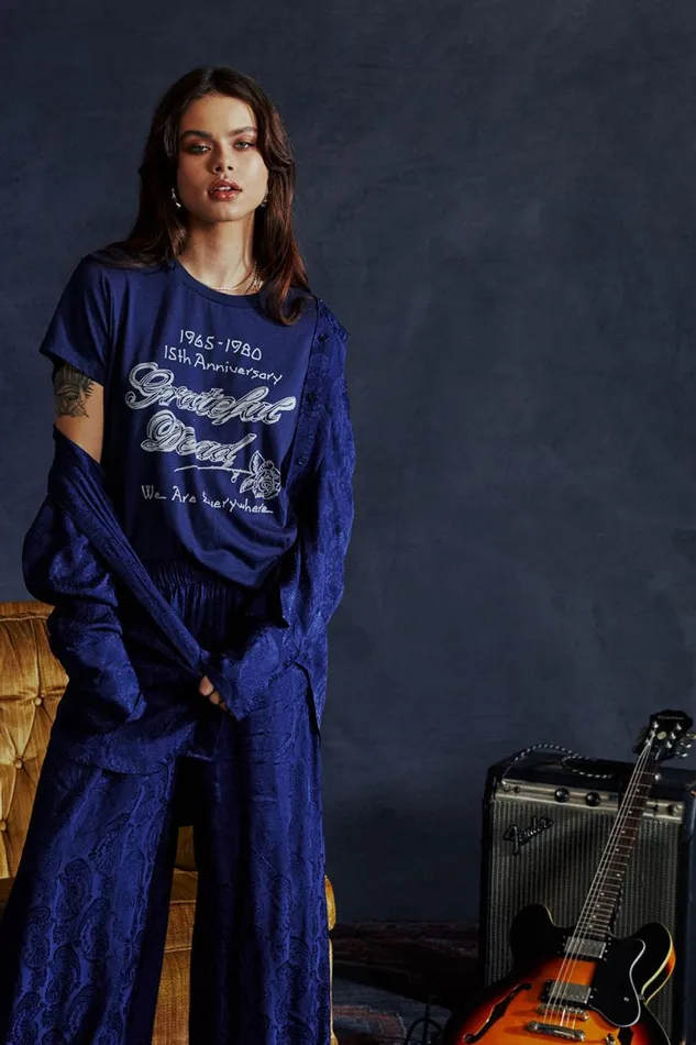 Womens Tops Chaser Brand Grateful Dead 15th Anniversary Tour Tee