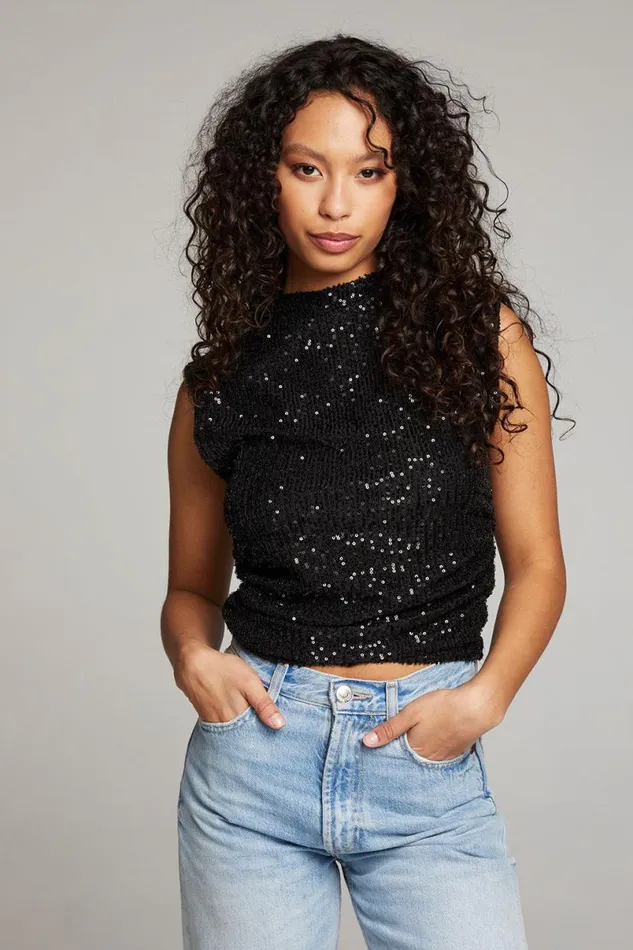 Womens Tops Chaser Brand Haileyy Licorice Tank Top