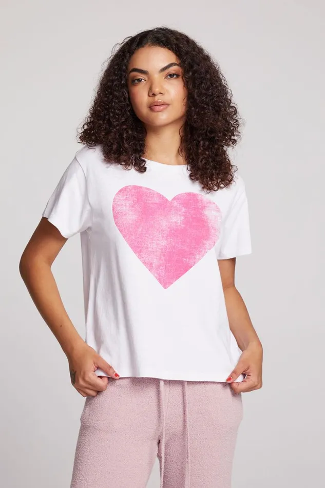 Womens Tops Chaser Brand Heart Tee