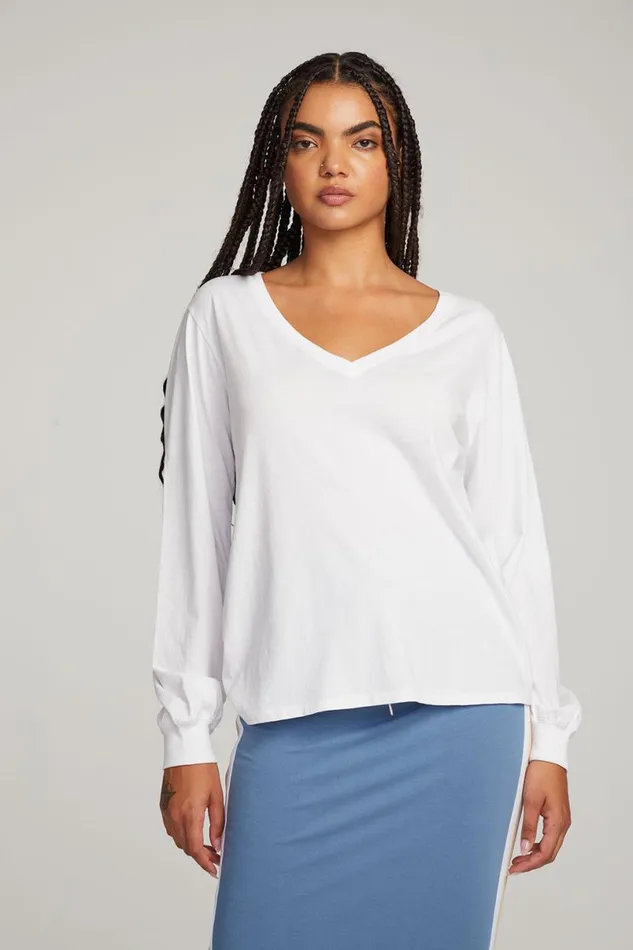 Womens Tops Chaser Brand Kara White Long Sleeve