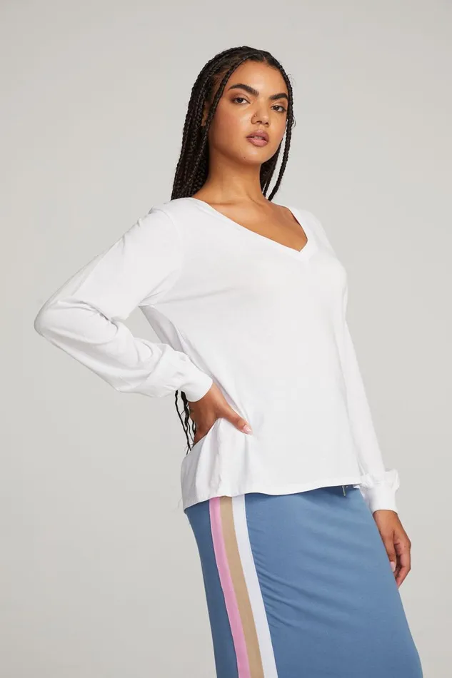 Womens Tops Chaser Brand Kara White Long Sleeve