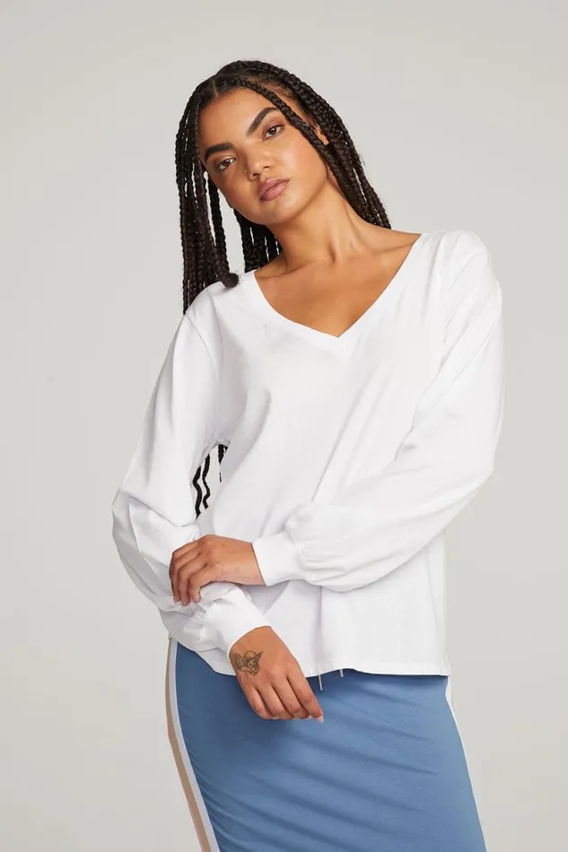 Womens Tops Chaser Brand Kara White Long Sleeve