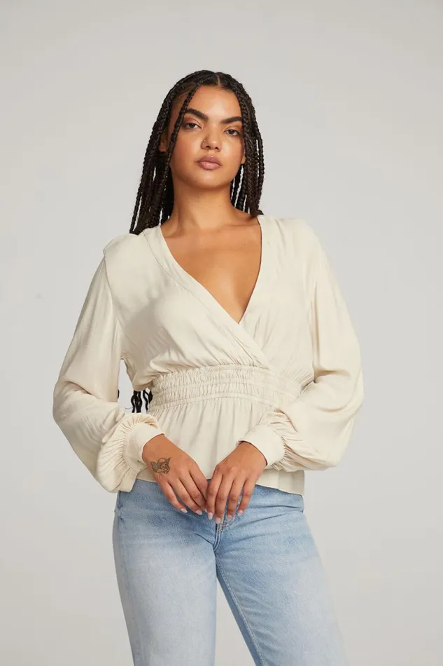 Womens Tops Chaser Brand Liberty BarkWhite Blouse