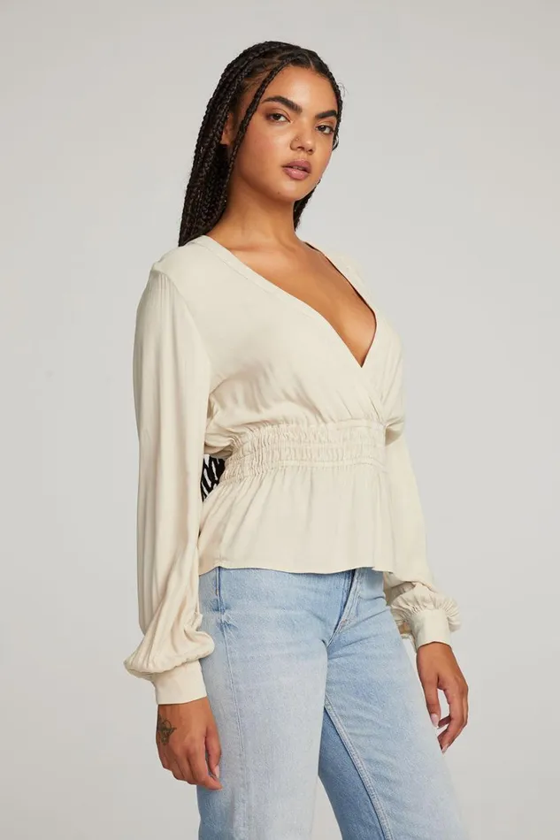 Womens Tops Chaser Brand Liberty BarkWhite Blouse