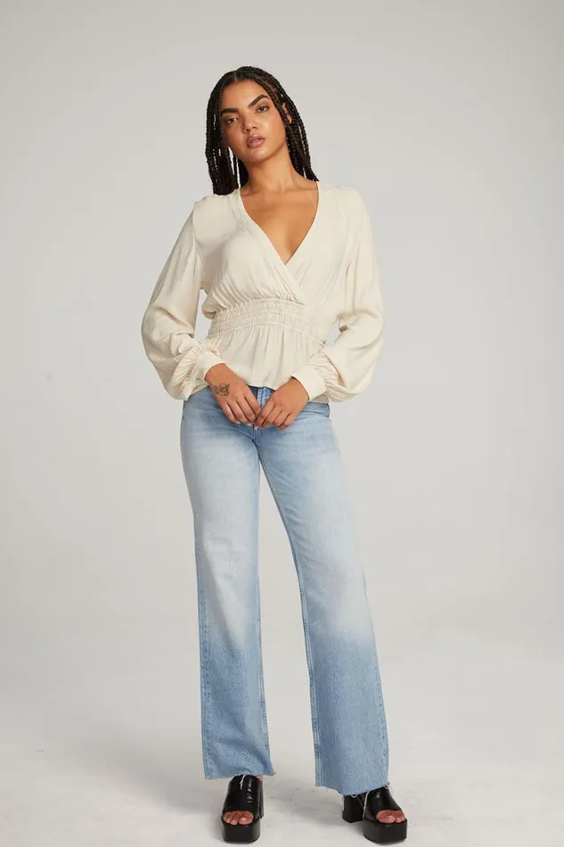 Womens Tops Chaser Brand Liberty BarkWhite Blouse