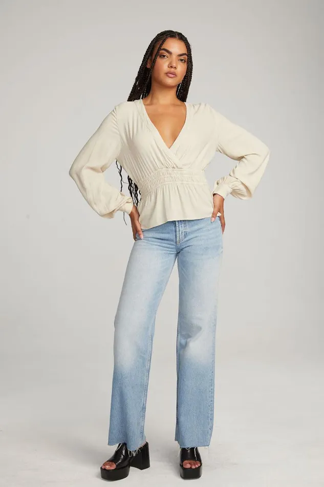 Womens Tops Chaser Brand Liberty BarkWhite Blouse