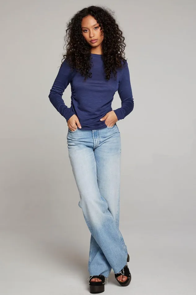 Womens Tops Chaser Brand Louis Sapphire Long Sleeve