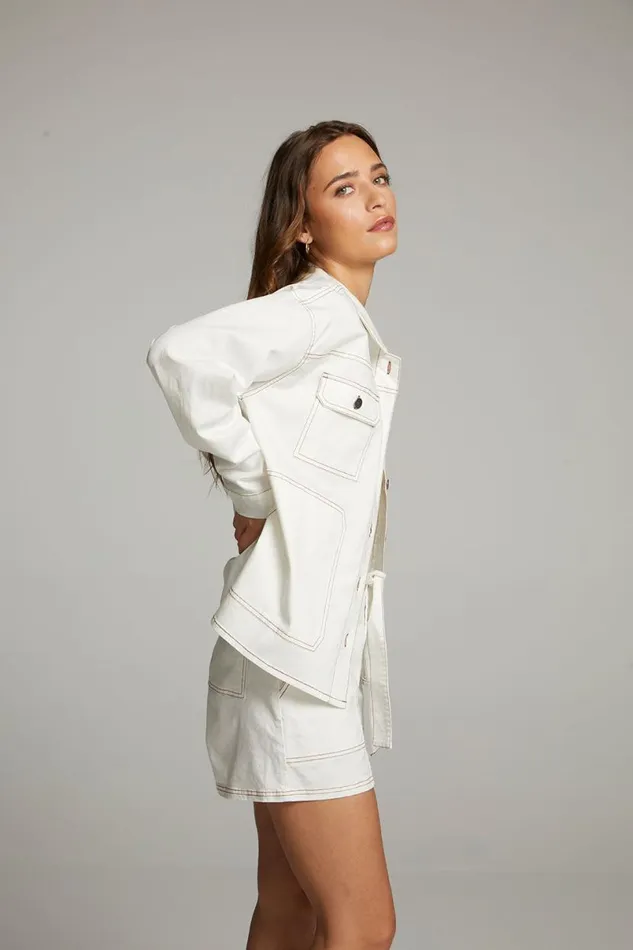 Womens Tops Chaser Brand Louise White Button Down