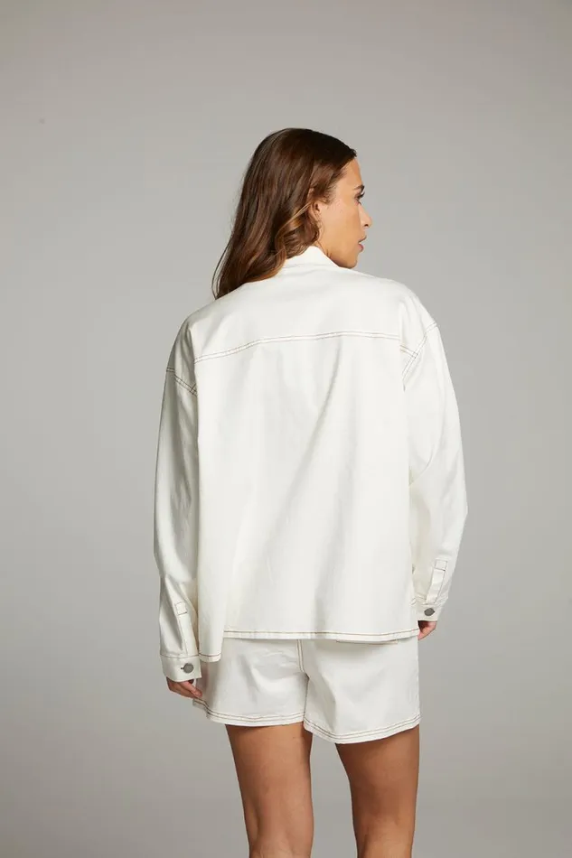 Womens Tops Chaser Brand Louise White Button Down