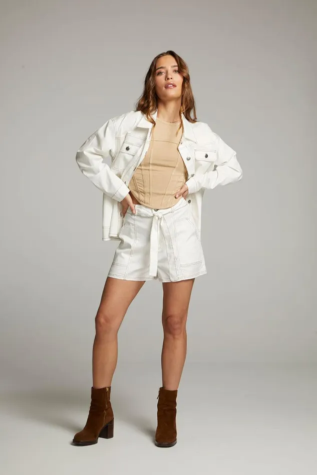 Womens Tops Chaser Brand Louise White Button Down