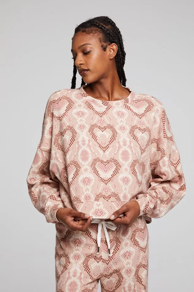 Womens Tops Chaser Brand Love Snake Pullover