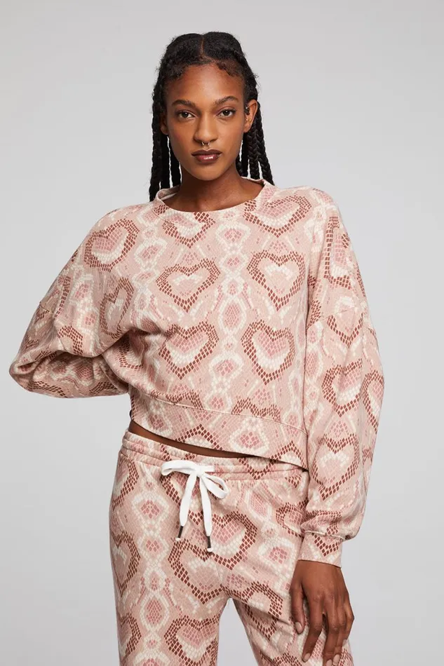 Womens Tops Chaser Brand Love Snake Pullover
