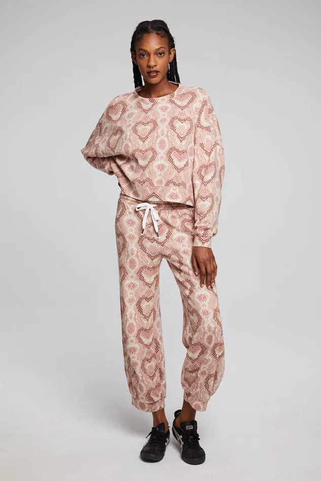 Womens Tops Chaser Brand Love Snake Pullover