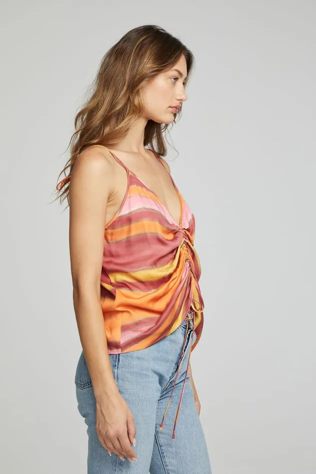 Womens Tops Chaser Brand Lucca Tank Top 8211 Sunset Stripe