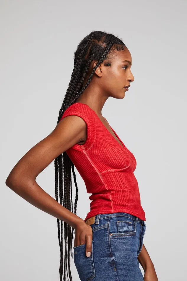 Womens Tops Chaser Brand Page Crimson Tee