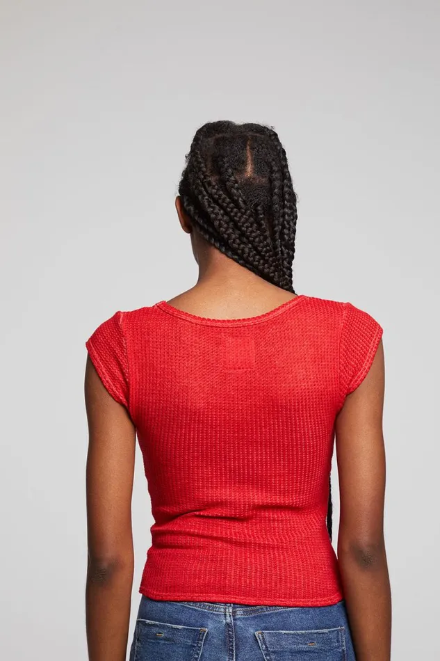 Womens Tops Chaser Brand Page Crimson Tee
