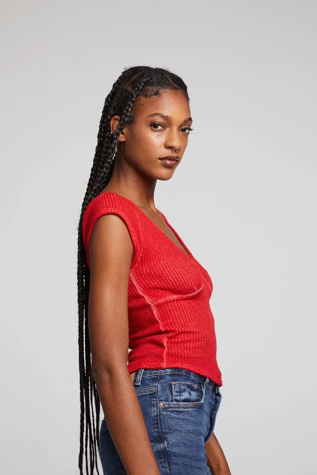 Womens Tops Chaser Brand Page Crimson Tee