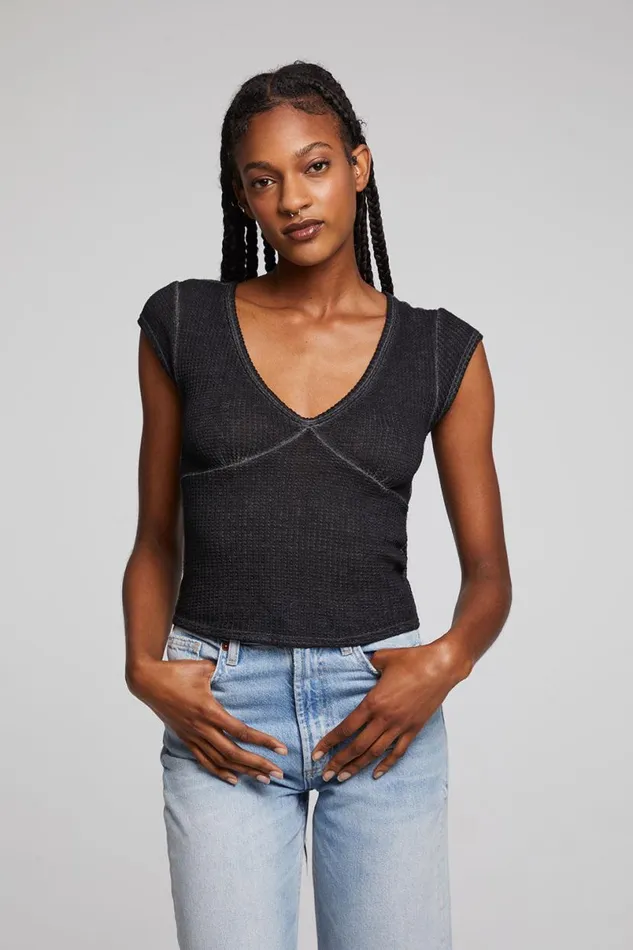 Womens Tops Chaser Brand Page Licorice Tee