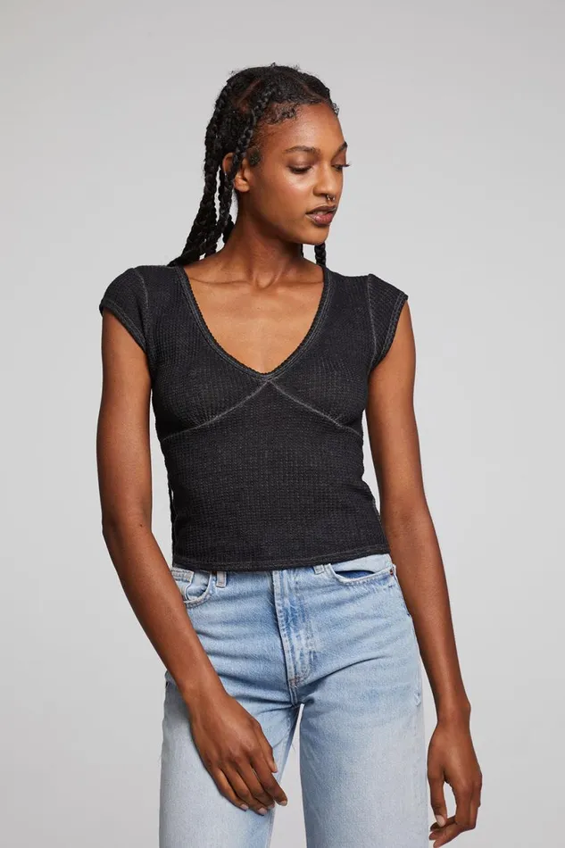 Womens Tops Chaser Brand Page Licorice Tee