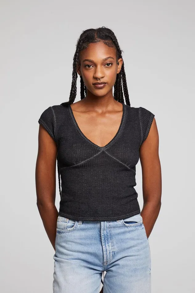 Womens Tops Chaser Brand Page Licorice Tee
