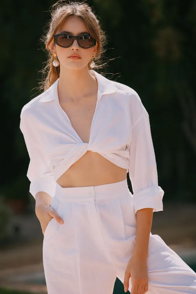 Womens Tops Chaser Brand Portofino White Top