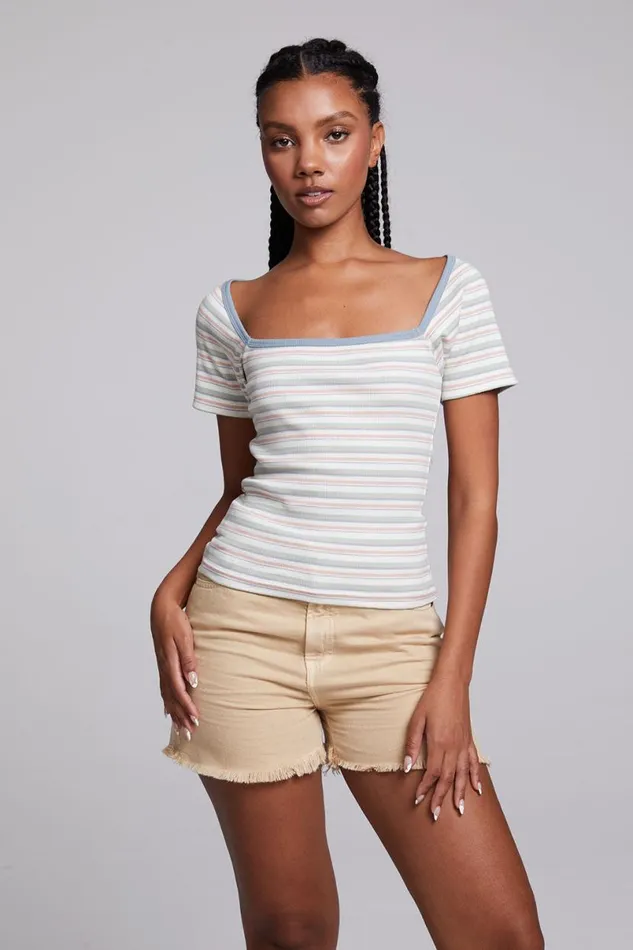 Womens Tops Chaser Brand Sambuco Como Stripe Tee